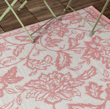Outdoor/Indoor Anemone Woven Jaquard Rug Peach/Cream 100% Recycled £18 (10% off RRP)