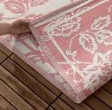 Outdoor/Indoor Anemone Woven Jaquard Rug Peach/Cream 100% Recycled £18 (10% off RRP)