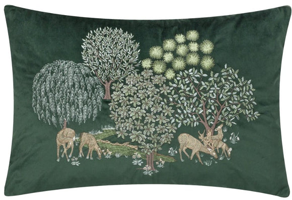 Voyage Maison - Brook Embroidered Velvet Forest Green £48.50 (10% off RRP)