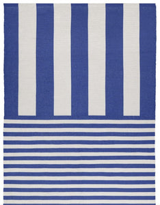 Outdoor Deck Stripe White Blue Rug £45 (10% off RRP)