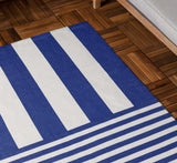 Outdoor Deck Stripe White Blue Rug £45 (10% off RRP)