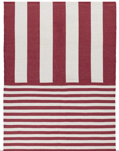 Outdoor Deck Stripe White Red Rug £45 (10% off RRP)