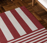 Outdoor Deck Stripe White Red Rug £45 (10% off RRP)