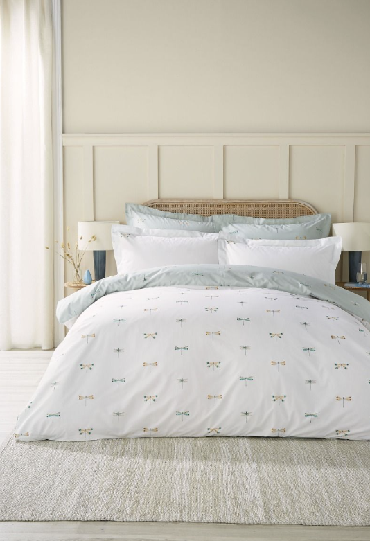 Sophie Allport - Dragonfly Pale Duckegg Bedlinen (15% off RRP)