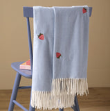 Fruits Lightweight Embroidered Throw Berry Sweet Blue £35 (10% off RRP)