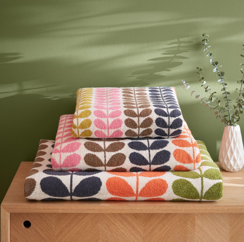 Orla Kiely Asciugamano da bagno con gambo tagliato Tulip Pink & Paprika 100% cotone (asciugamano da bagno 70 cm x 125 cm Orla Kiely Asciugamano da bagno con gambo tagliato Tulip Pink & Paprika 100% cotone (asciugamano da bagno 70 cm x 125 cm