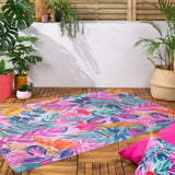 Outdoor/Indoor Psychedelic Jungle Pink Rug £44 (10% off RRP)