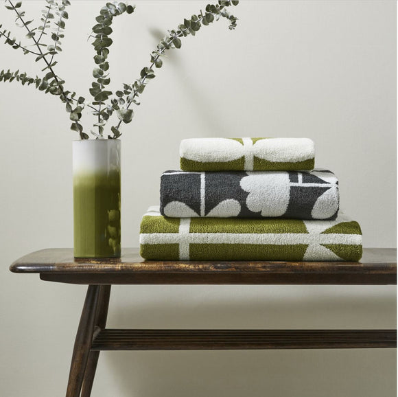 Orla Kiely - Cut Stem Tulip Moss Charcoal Towels £13.50 (15% off RRP)