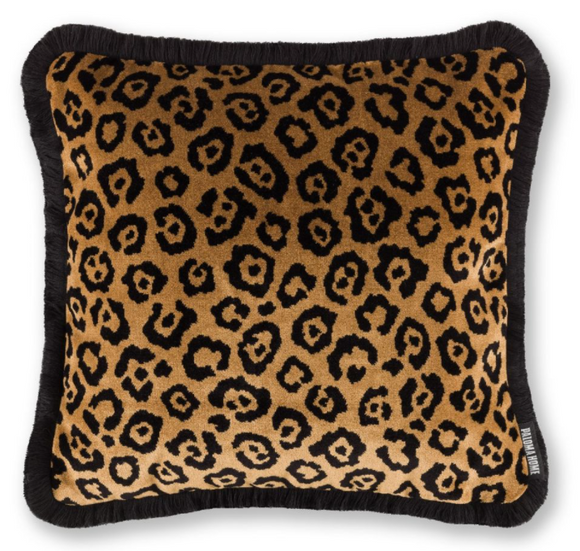 Gold online leopard pillow