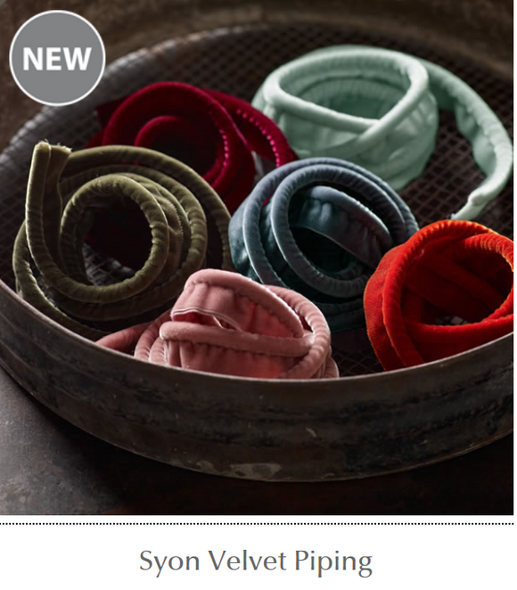 Syon Trimmings - Syon Velvet Piping £15.50 (10% off RRP)